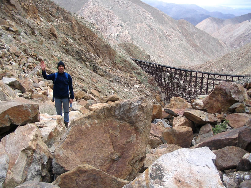 Bob about to descend final section to Goat Canyon Trestle