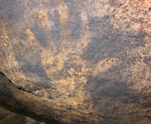 Piedras Grandes hand print pictographs