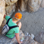 Exploring a narrow canyon in the Domelands - Anza Borrego