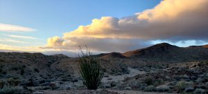 Clouds march into Anza Borrego from the coast